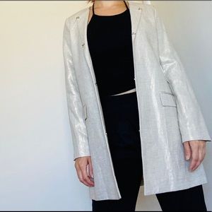 Zara Cream and Gold Shimmer Trench Coat